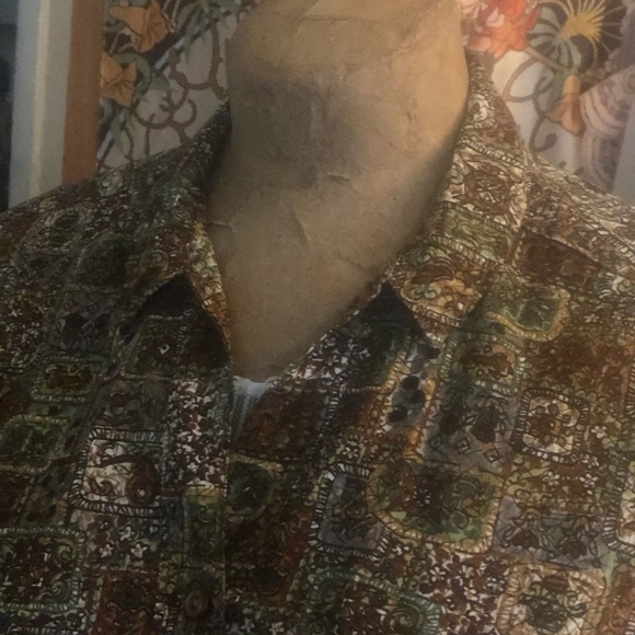 Vintage 1950’s Sanforized blouse- 100% cotton, abstract, sleeveless, with belt - Picture 6 of 7